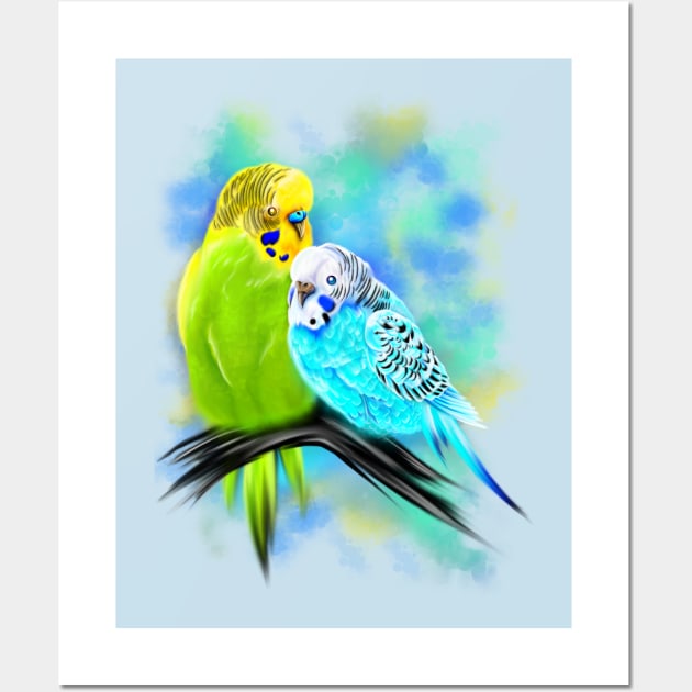 Budgie couple Wall Art by Icydragon98